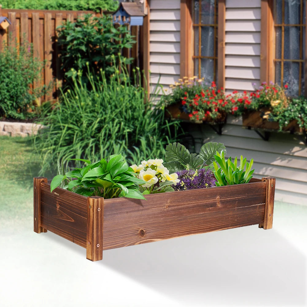 Large Rectangular Wood Planter Box