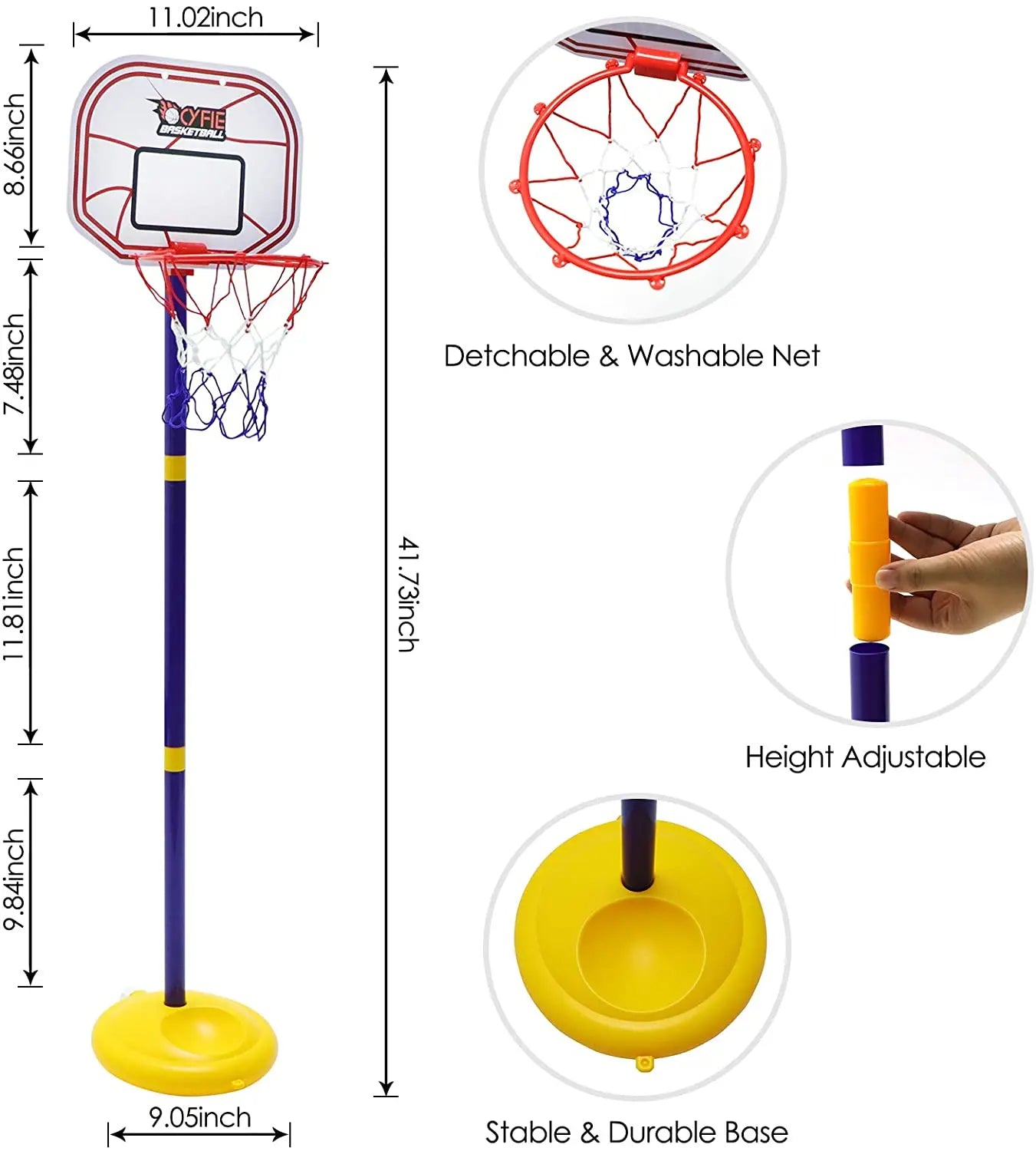 Kids Mini-Basket Ball Board Toy Set