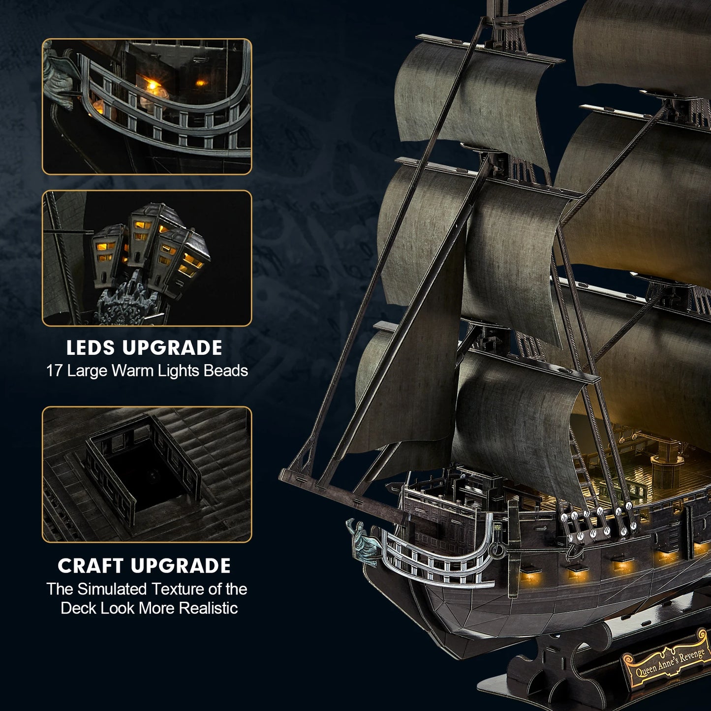 CubicFun Queen Anne's Revenge Pirate Ship Model Kit