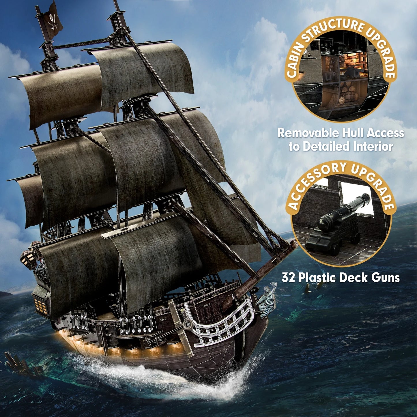 CubicFun Queen Anne's Revenge Pirate Ship Model Kit