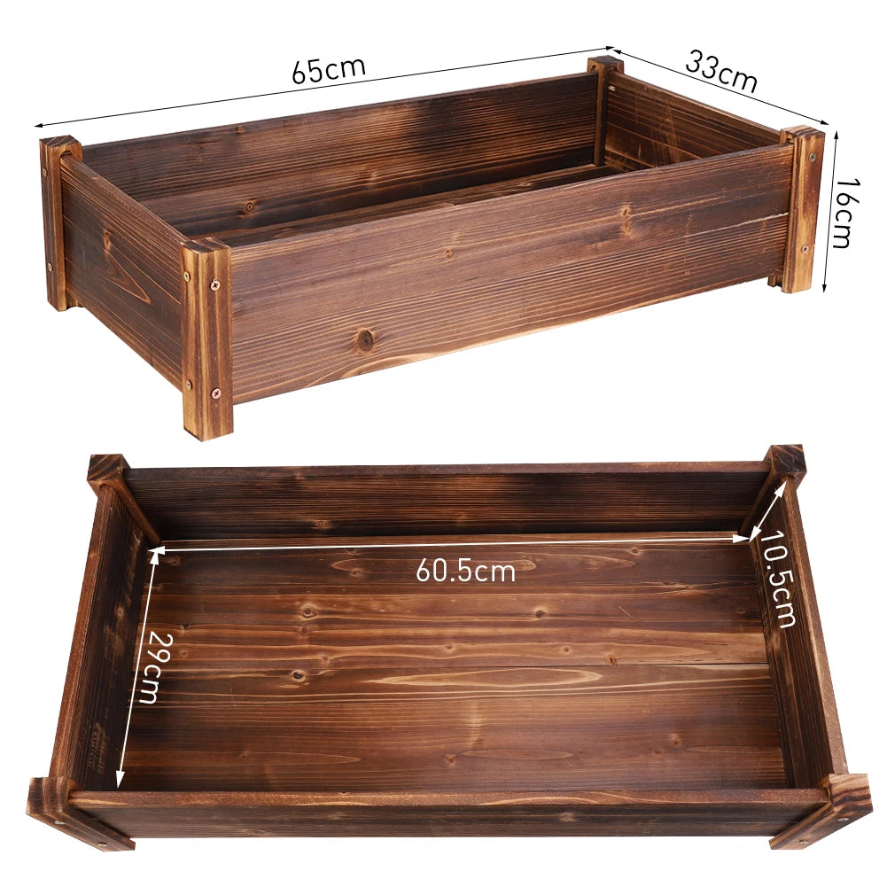 Large Rectangular Wood Planter Box