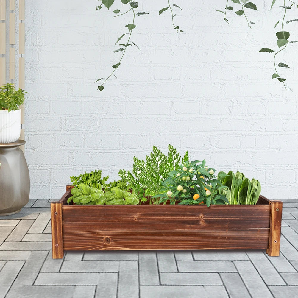 Large Rectangular Wood Planter Box