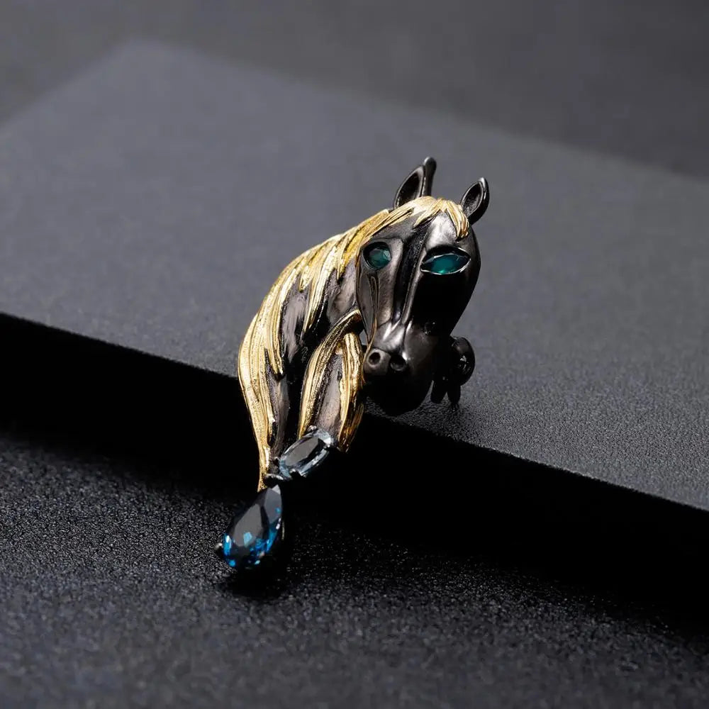 Natural Gemstone Horse Pendant/Pin Guys or Gals