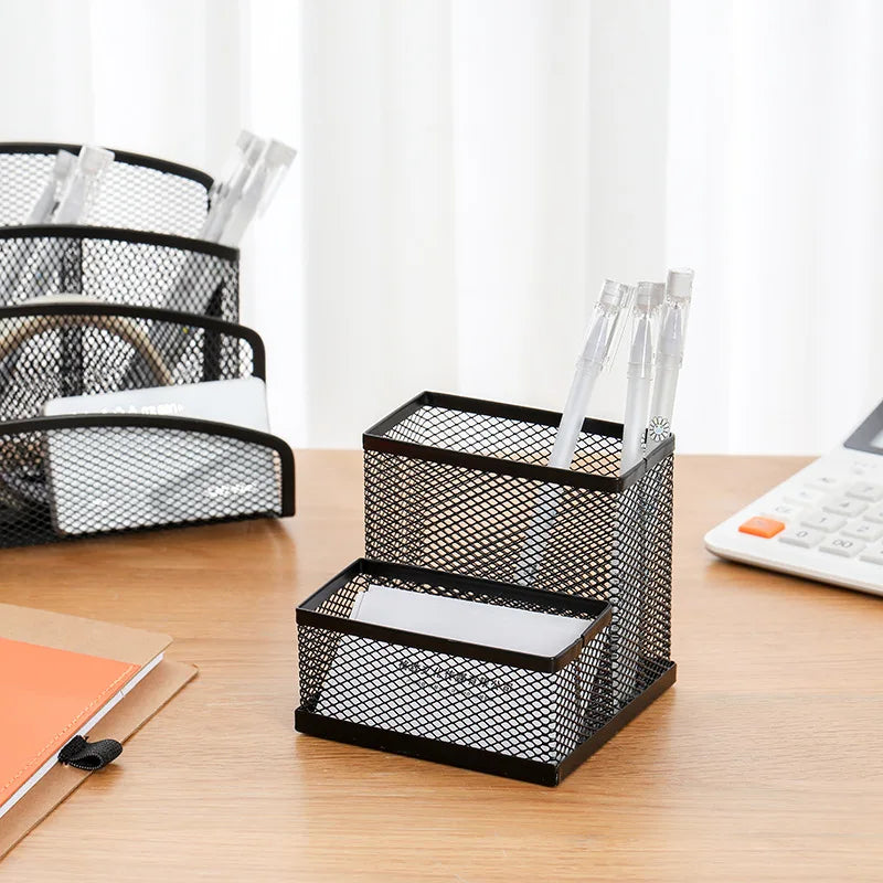 Multi-Functional Mesh Metal Desk Organizer