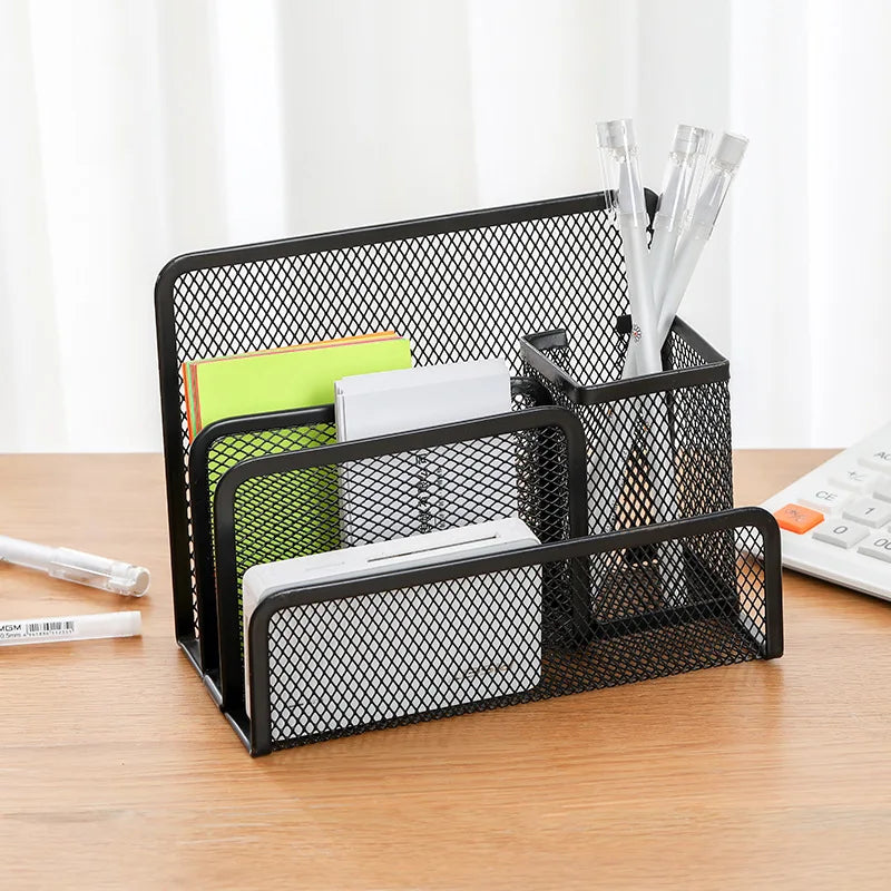 Multi-Functional Mesh Metal Desk Organizer