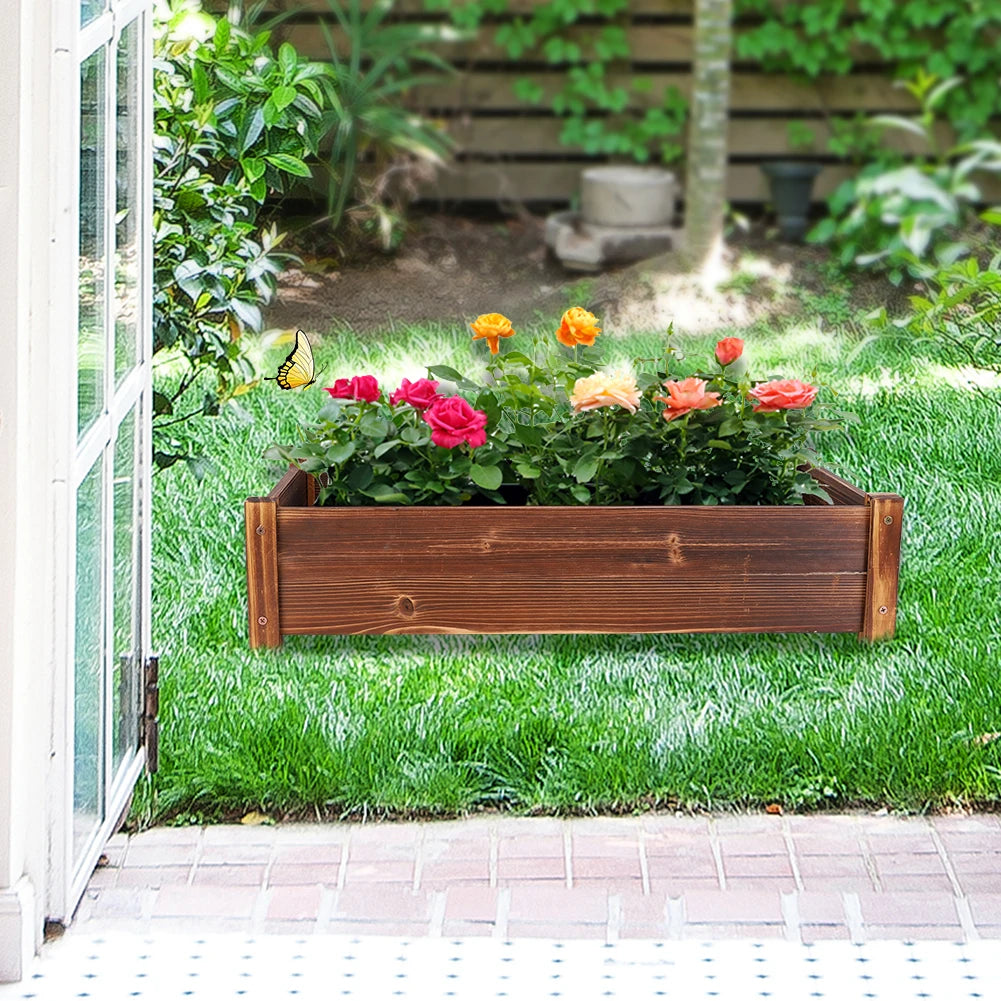 Large Rectangular Wood Planter Box