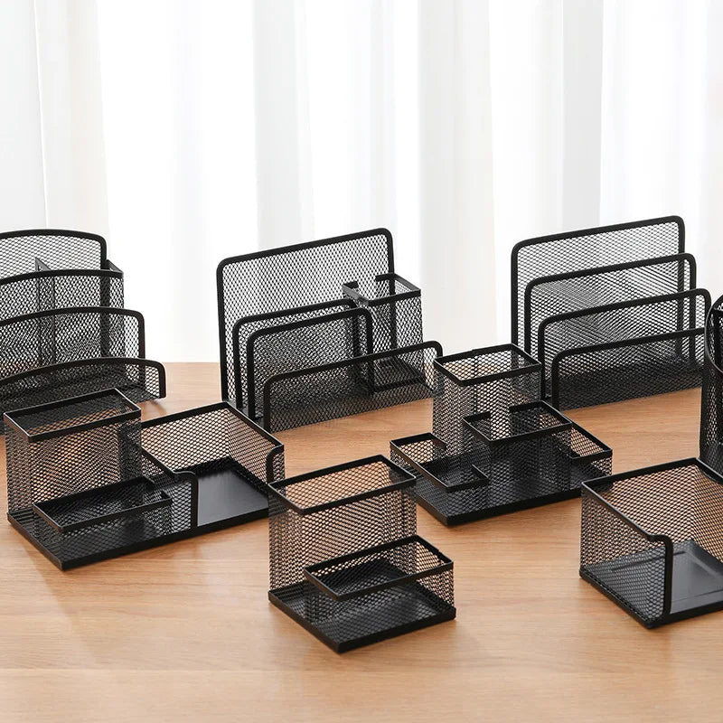 Multi-Functional Mesh Metal Desk Organizer