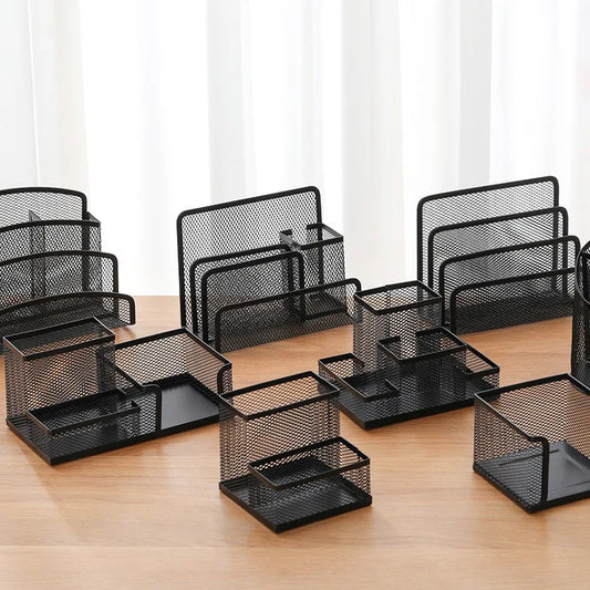 Multi-Functional Mesh Metal Desk Organizer