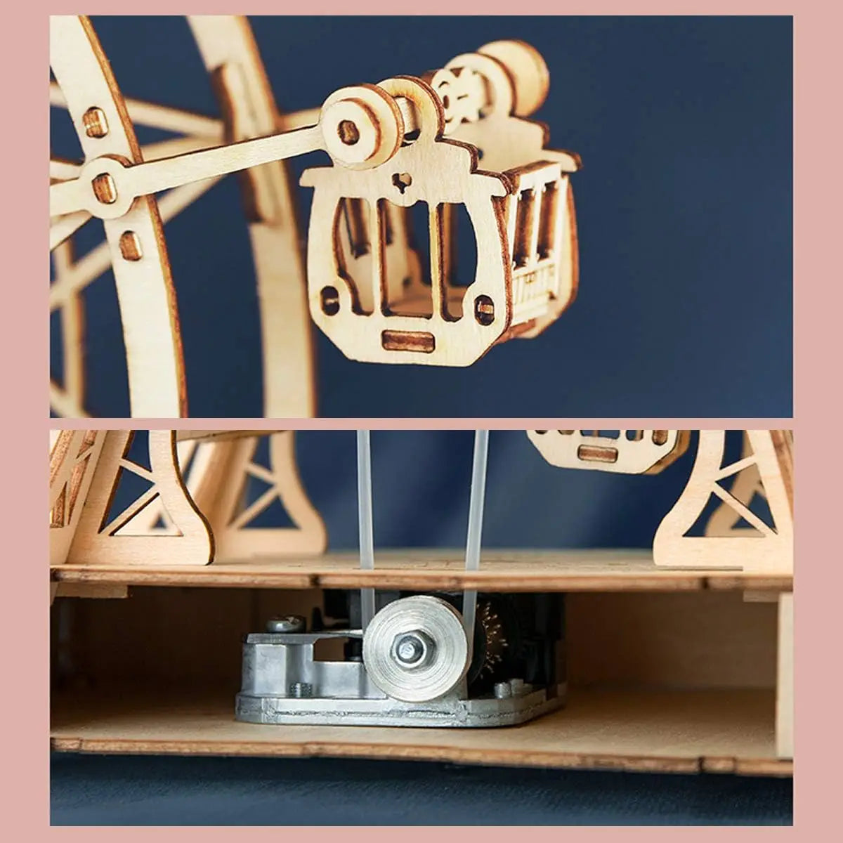 Rotatable 3D Wooden Ferris Wheel Puzzle-Music Box