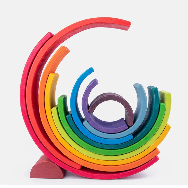 Wooden Rainbow Stacking Blocks Set