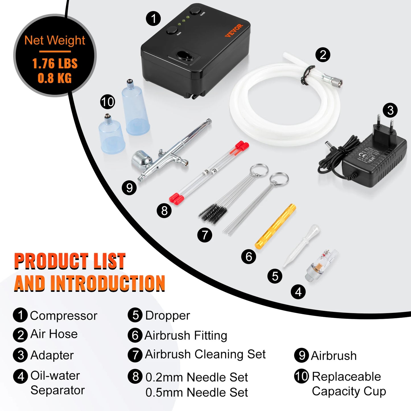 Dual-Action Airbrush Kit Palm Size