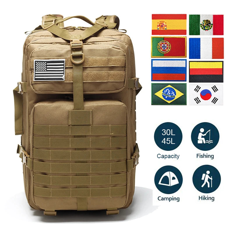 Military Style Camping-Tactical-Travel Backpack