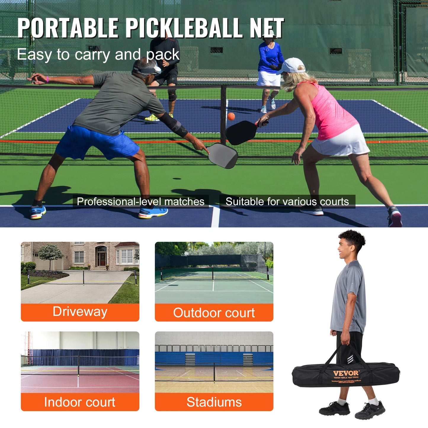 Portable Pickleball Net System & Kit