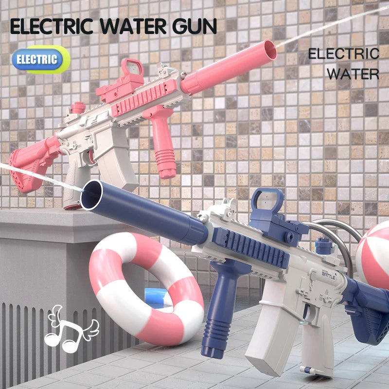 Electric Water Gun M416 Long Range Blue Pink