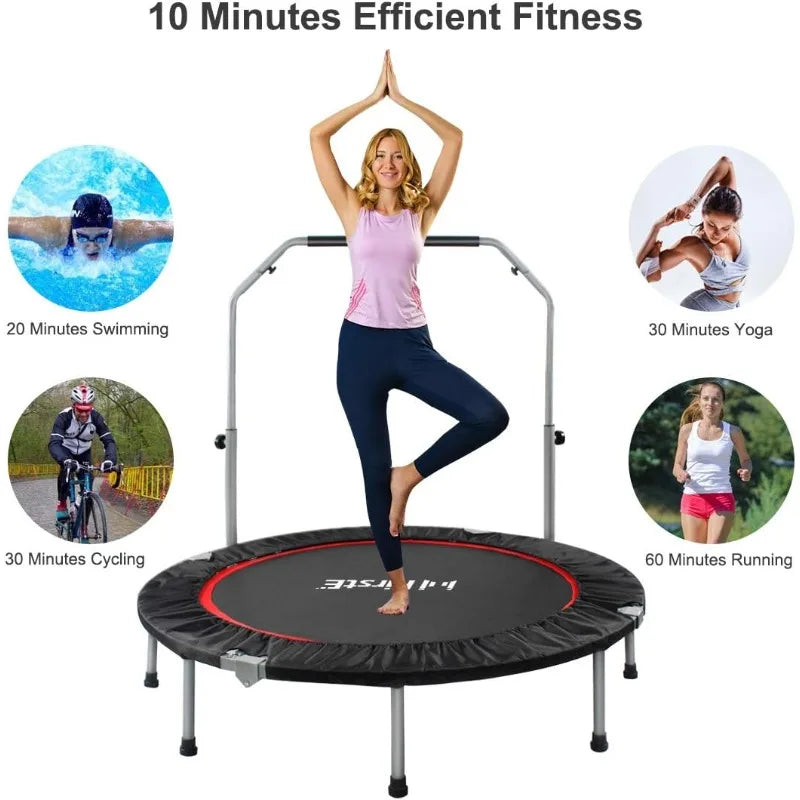 48" Foldable Trampoline with 4 Adjustable Heights