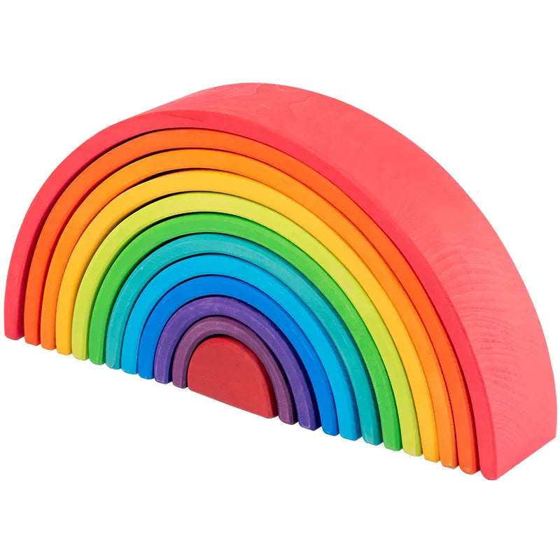 Wooden Rainbow Stacking Blocks Set