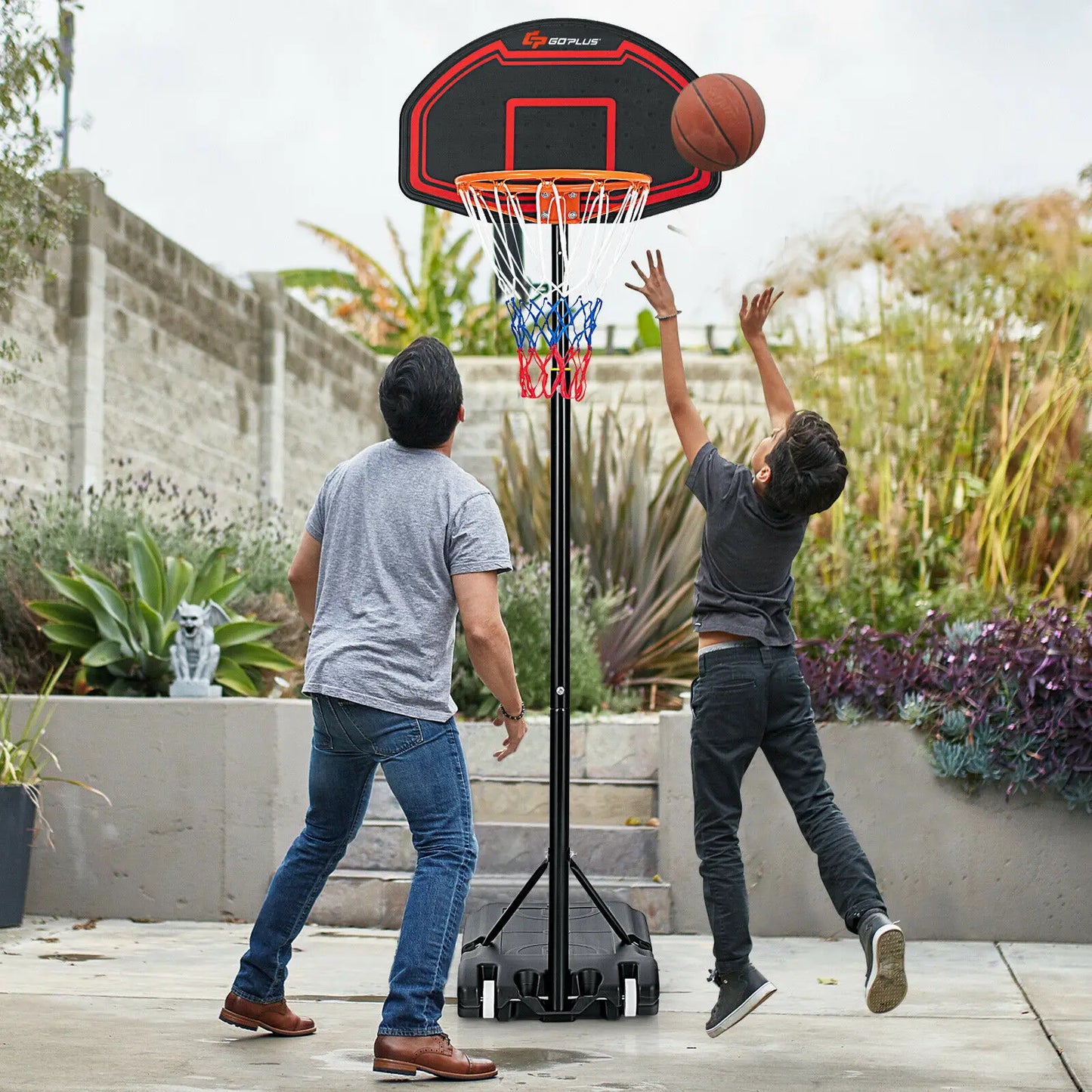 Adjustable Kids Basketball Hoop Stand Durable Net / Backboard