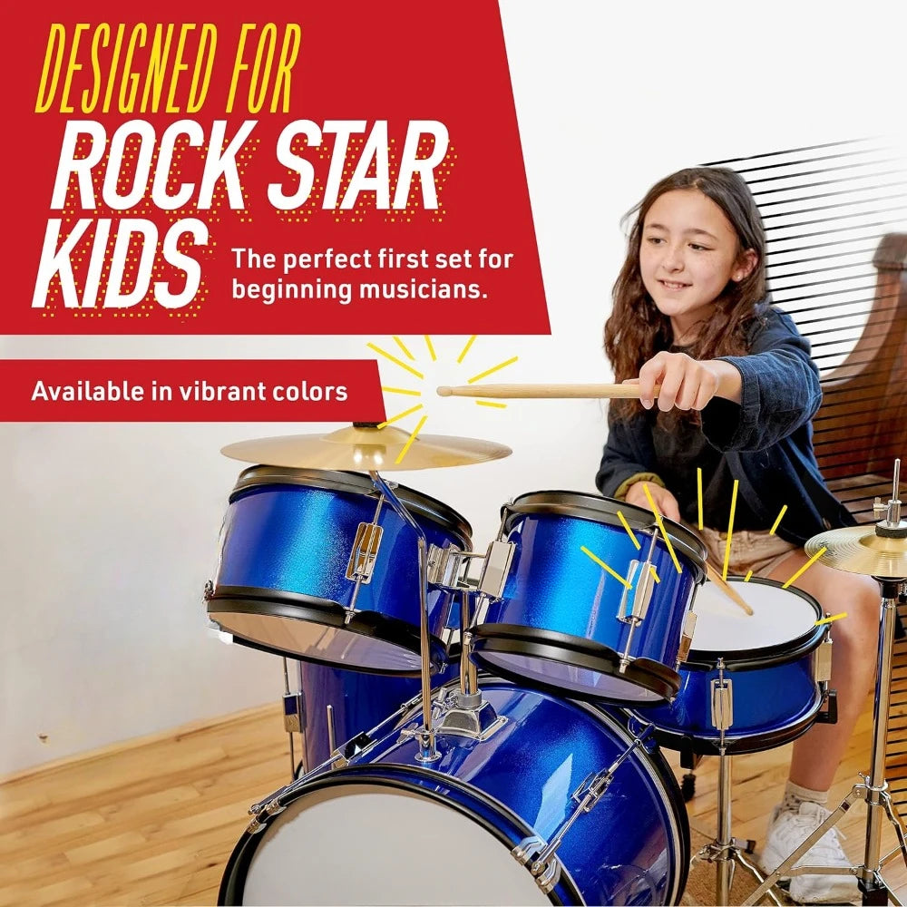 5 Piece Youth Drum Set for 5 to 12 Year Old