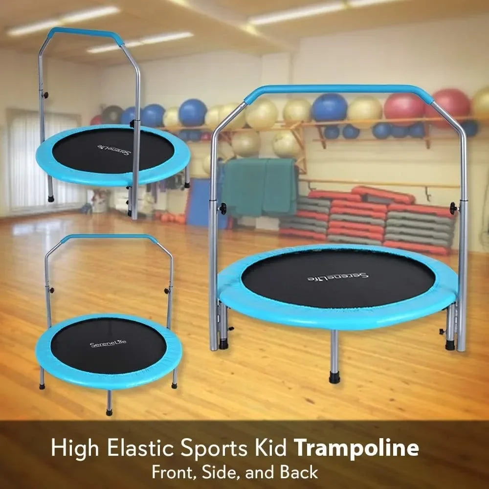 Portable & Foldable Trampoline with Adjustable Handrail