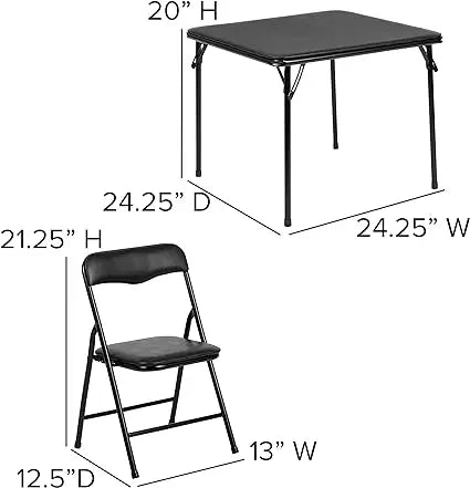 Kids Folding Square Table and Chairs Set