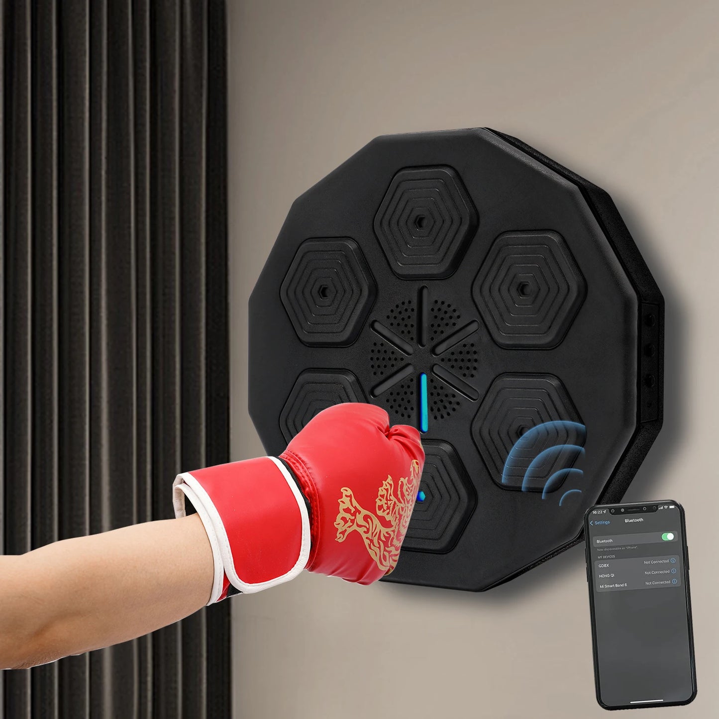 Boxing Machine w/Light & Music, Wall-Mounted