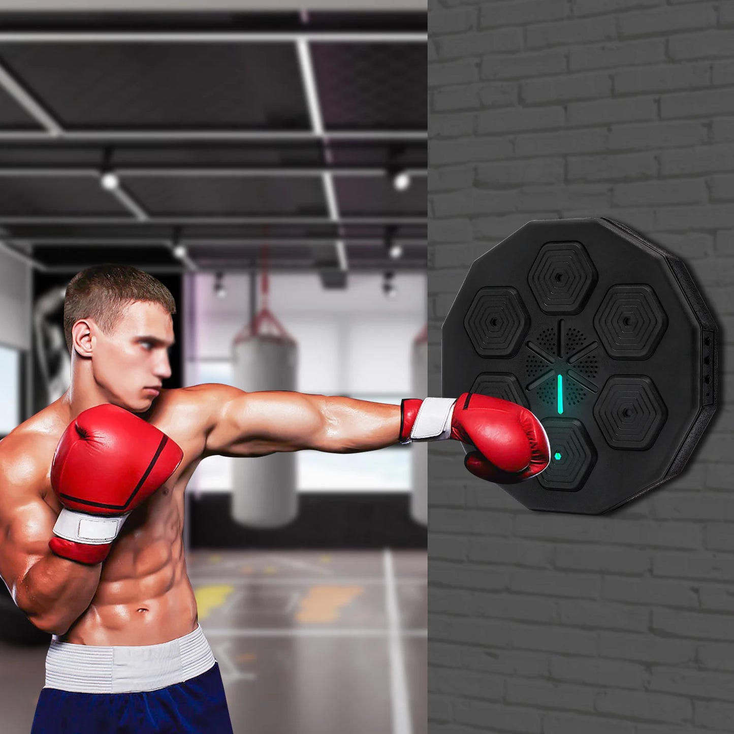 Boxing Machine w/Light & Music, Wall-Mounted