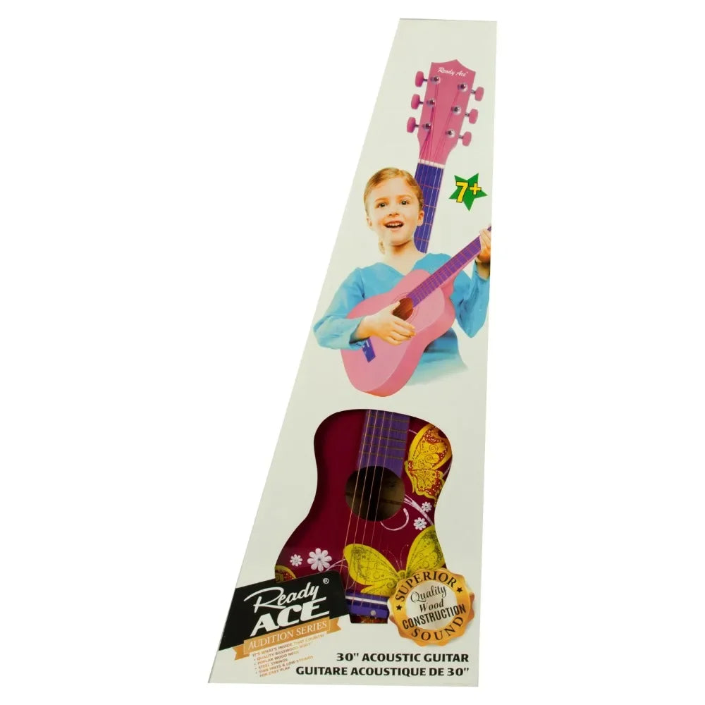 Toy Guitar Pink Butterfly -Ages 7+