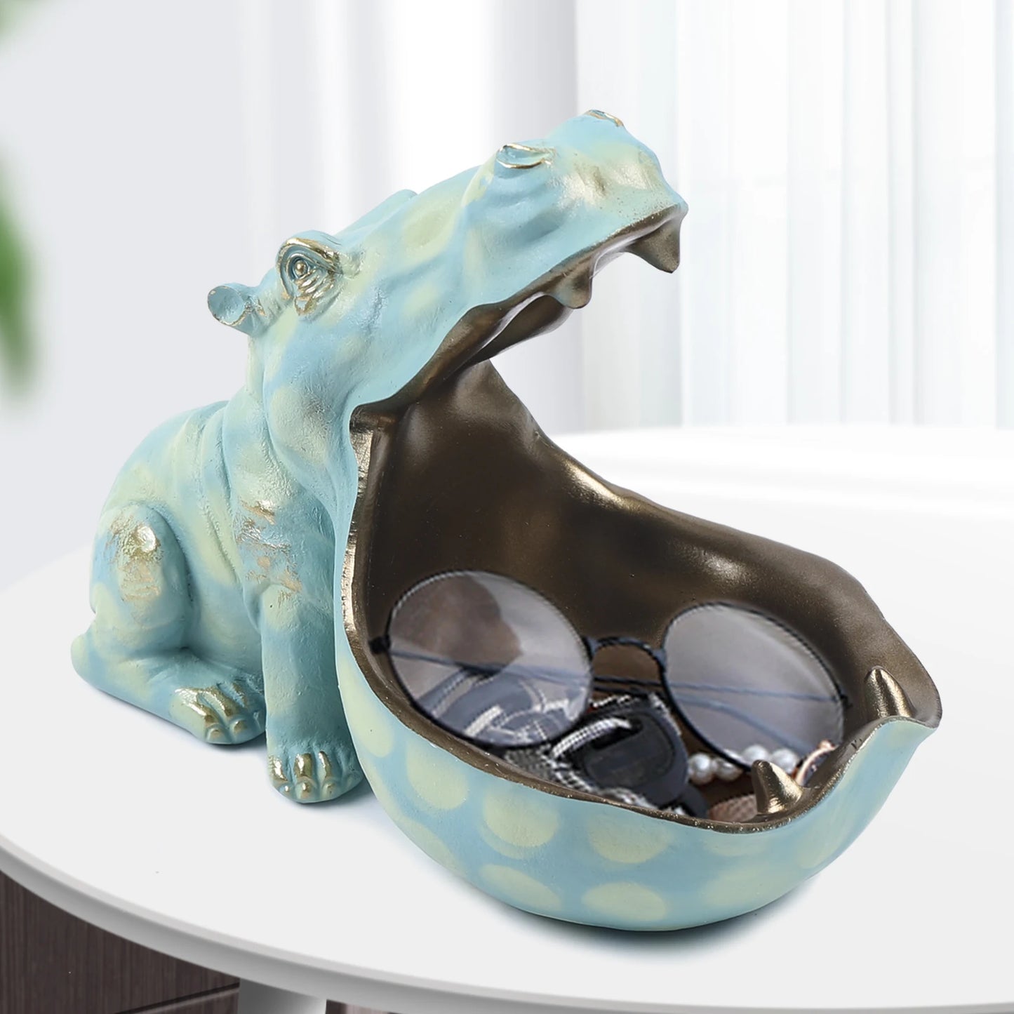 Resin Hippopotamus Essentials & Trinkets Holder for Desk