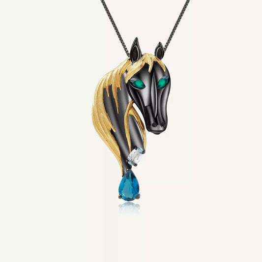 Natural Gemstone Horse Pendant/Pin Guys or Gals