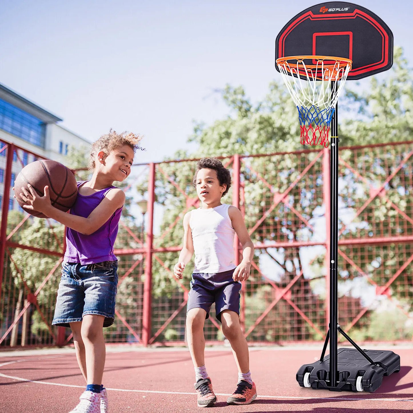 Adjustable Kids Basketball Hoop Stand Durable Net / Backboard