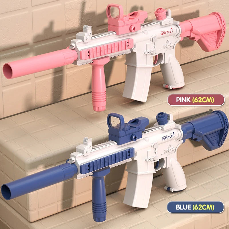 Electric Water Gun M416 Long Range Blue Pink