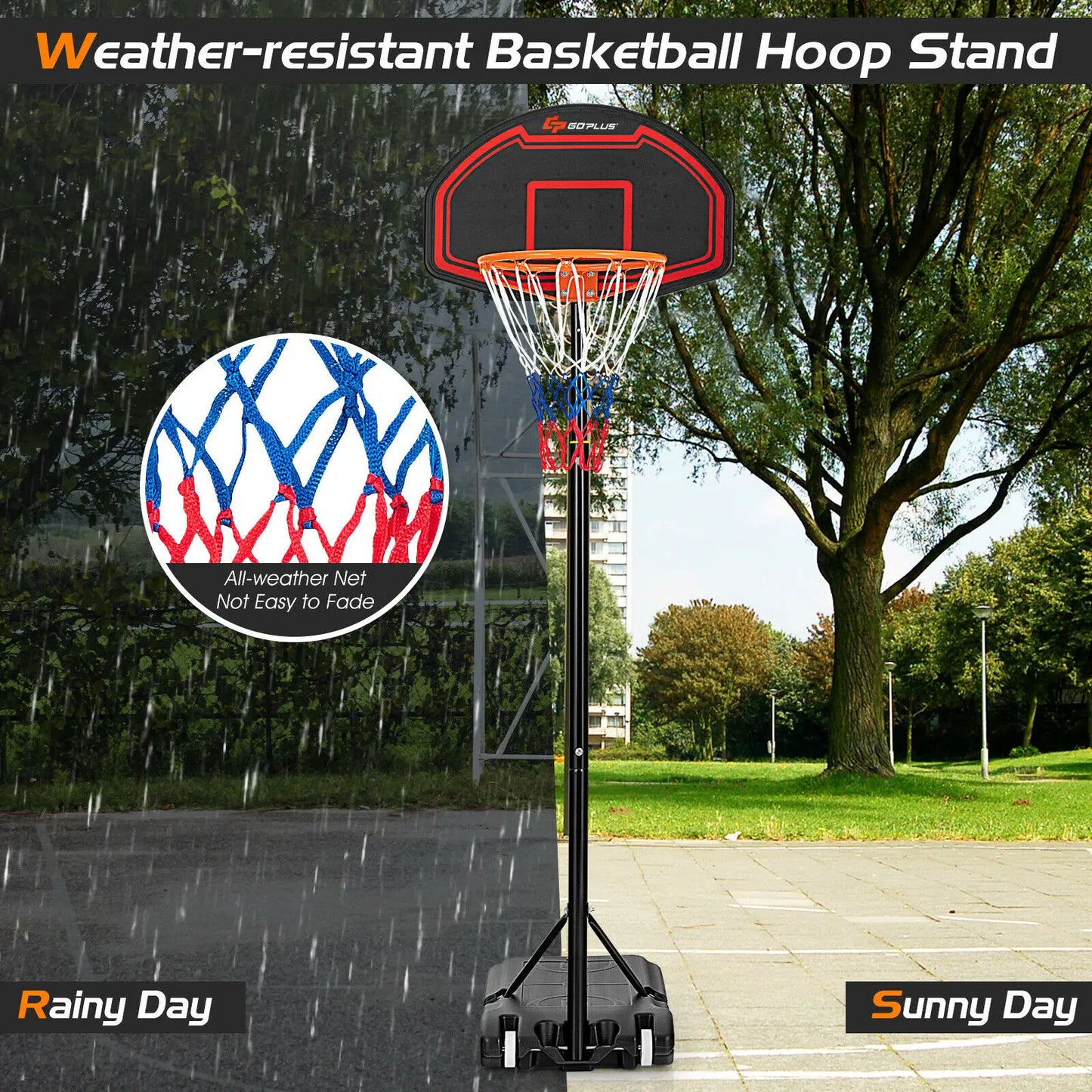 Adjustable Kids Basketball Hoop Stand Durable Net / Backboard