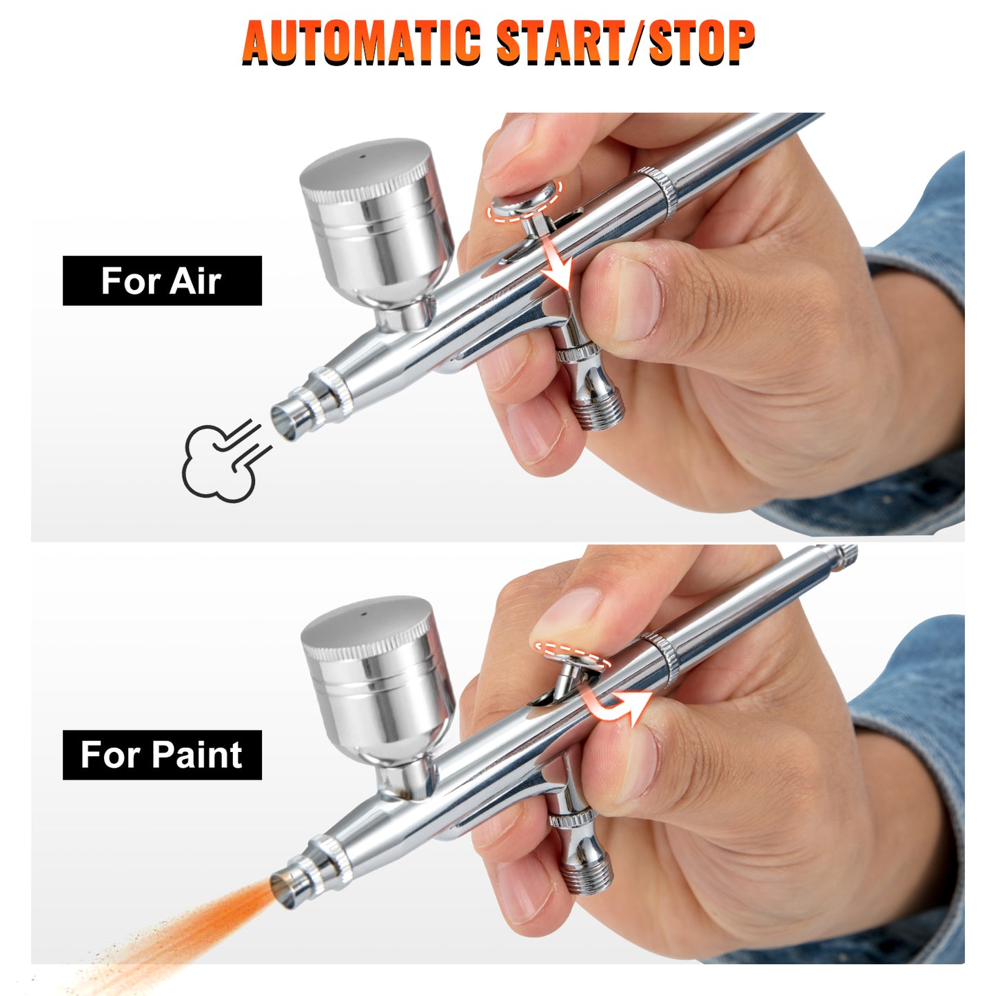 Dual-Action Airbrush Kit Palm Size